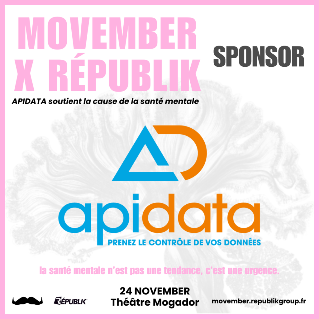 Apidata soutient l'événement Movember x Républik, une journée dédiée à la santé mentale.